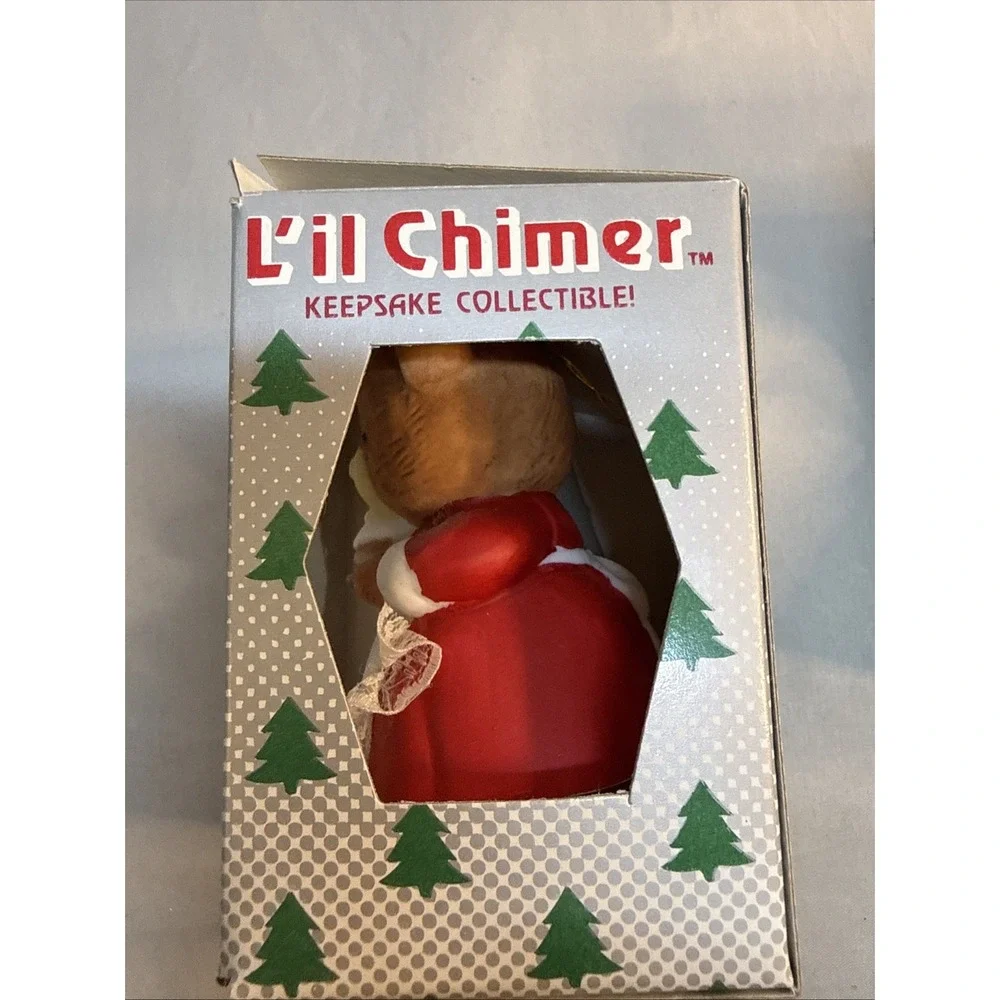 Lot of 4 Vtg Jasco L'il Chimers Christmas Bell Ornaments Porcelain w/ Boxes READ